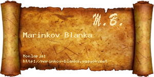 Marinkov Blanka névjegykártya
